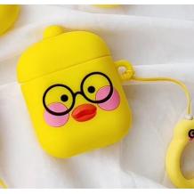 Силиконов калъф за AirPod - Yellow Chick with Glass