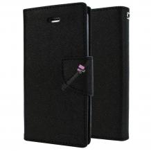 Луксозен кожен калъф Flip тефтер Mercury GOOSPERY Fancy Diary със стойка за LG K10 2017 - черен