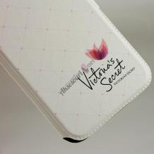 Кожен калъф Flip тефтер Flexi със стойка за Apple iPhone 7 Plus  - бял / Victoria`s Secret