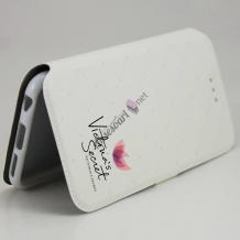 Кожен калъф Flip тефтер Flexi със стойка за Apple iPhone 7 Plus  - бял / Victoria`s Secret