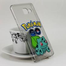 Твърд гръб за Samsung Galaxy A3 2016 A310 - сив прозрачен / Pokemon / динозавър