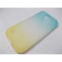 Силиконов гръб / калъф / ТПУ за Samsung Galaxy S4 mini i9190 / i9192 / i9195 - синьо и жълто с бял твърд кант
