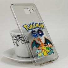 Твърд гръб за Samsung Galaxy A3 2016 A310 - сив прозрачен / Pokemon Team