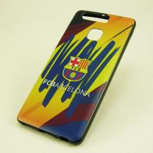 Силиконов калъф / гръб / TPU за Huawei P9 - FC Barcelona / многоцветен