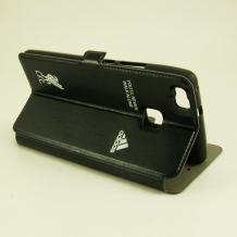 Кожен калъф Flip тефтер Flexi със стойка за Huawei P9 Lite - FC Liverpool / Adidas