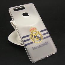 Силиконов калъф / гръб / TPU за Huawei P9 - прозрачен / Real Madrid / мат