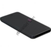Луксозен калъф със силиконов капак / Dot View за HTC Desire 626 - черен
