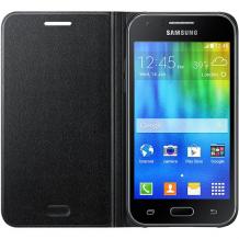 Оригинален кожен калъф Flip Cover за Samsung Galaxy J1 J100 - черен