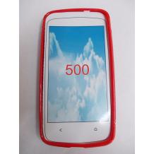 Силиконов калъф / гръб / TPU S-Line за HTC Desire 500 - червен