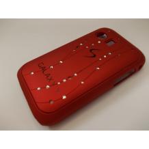 Заден предпазен твърд гръб / капак / с камъни за Samsung Galaxy Y S5360 - червен