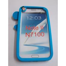 Силиконов калъф / гръб / TPU за Samsung Galaxy Note II / Note 2 N7100 - Mickey mouse син