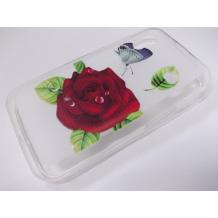 Силиконов калъф / гръб / TPU за Samsung Galaxy Ace S5830 - прозрачен / червена роза