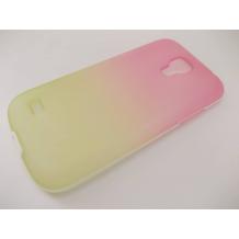 Силиконов гръб / калъф / ТПУ за Samsung Galaxy S4 mini i9190 / i9192 / i9195 - розово и жълто с бял твърд кант