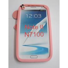 Силиконов калъф / гръб / TPU за Samsung Galaxy Note II / Note 2 N7100 - Mickey mouse розов