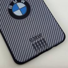 Ултра тънък силиконов калъф / гръб / TPU Ultra Thin за Samsung Galaxy J3 / J3 2016 J320 - BMW / карбон / сив
