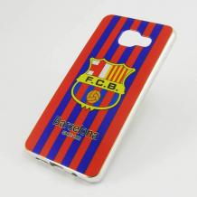 Луксозен ултра тънък силиконов калъф / гръб / TPU Ultra Thin за Samsung Galaxy A3 2016 A310 - FC Barcelona / червено и синьо райе
