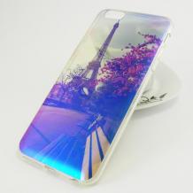 Луксозен силиконов калъф / гръб / TPU с брокат за Apple iPhone 6 Plus / iPhone 6S Plus - Айфелова кула / цветен
