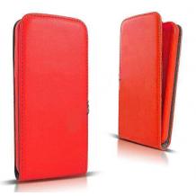 Кожен калъф Flip тефтер Flexi със силиконов гръб за Huawei Nova - червен