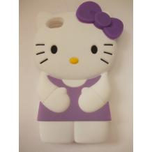 Силиконов калъф / гръб / ТПУ за Apple Iphone 4 / 4S - Hello Kitty / лилав