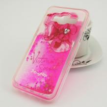 Силиконов калъф / гръб / TPU 3D за Samsung Galaxy J5 J500 - парфюм / Victoria`s Secret / розов брокат