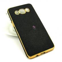 Луксозен силиконов калъф / гръб / TPU за Samsung Galaxy J5 J500 - черен с брокат
