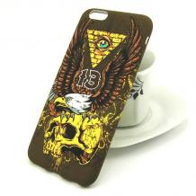 Луксозен силиконов калъф / гръб / TPU за Apple iPhone 6 / iPhone 6S - кафяв / орел / череп