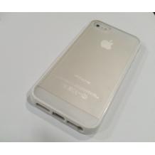 Заден предпазен капак със силикон за Apple iPhone 5 - прозрачен с бял кант