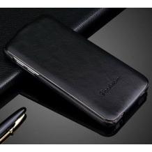 Луксозен кожен калъф Flip тефтер Fashion за Samsung Galaxy S6 G920 - черен