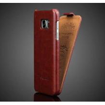 Луксозен кожен калъф Flip тефтер Fashion за Samsung Galaxy S7 G930 - кафяв