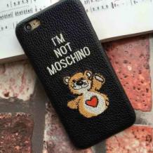 Оригинален гръб Moschino за Apple iPhone 6 / iPhone 6S - черен / мече