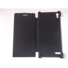Кожен калъф Flip Cover тип тефтер за Huawei Ascend P6 - черен