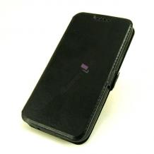 Кожен калъф Flip тефтер Flexi със стойка за Huawei Y6 II / Y6 2 - черен