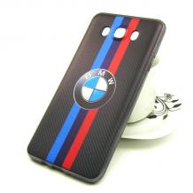Силиконов калъф / гръб / TPU за Samsung Galaxy J3 / Galaxy J3 2016 J320 - BMW / черен / цветни кантове