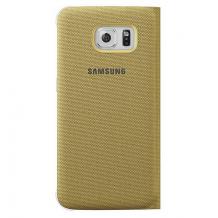Оригинален калъф Flip Cover Wallet / EF-WG920BFE за Samsung Galaxy S6 G920 - бежов