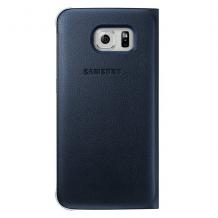 Оригинален кожен калъф Flip Cover S-View / EF-CG920PBE за Samsung Galaxy S6 G920 - син 