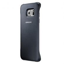 Оригинален кожен гръб Protective Cover / EF-YG925BBE за Samsung Galaxy S6 Edge G925 - син