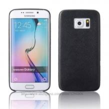 Силиконов калъф / гръб / TPU за Samsung Galaxy A5 2016 A510 - черен / имитиращ кожа