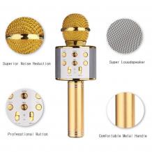 Микрофон / Bluetooth Wireless Microphone Hifi Speaker WS-858 - златист