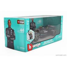 Метална кола Mercedes-AMG F1 W14 E Performance Team Mercedes-AMG Petronas Formula One Team Lewis Hamilton Season 2023 with standing pilot figure - Bburago 1:24