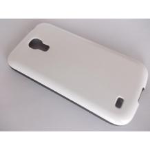 Силиконов калъф / гръб / TPU за Samsung Galaxy S4 Mini I9195 / I9192 / I9190 - кожен / бял с черен силиконов кант