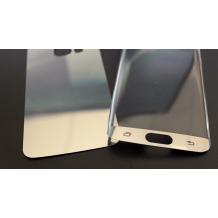 Удароустойчив извит скрийн протектор 360° / 3D Full Cover / за Samsung Galaxy S6 Edge G925 - лице и гръб / сребрист