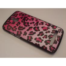 Заден предпазен твърд гръб / капак / за HTC Desire 500 - розов / леопард