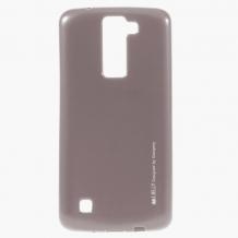 Силиконов калъф / гръб / TPU MERCURY i-Jelly Case Metallic Finish за LG K10 - сив