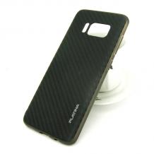 Луксозен твърд гръб PLATINA със силиконов кант за Samsung Galaxy S8 G950 - черен / carbon