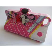 Кожен калъф Flip тефтер със стойка за Apple iPhone 5 / iPhone 5S - Minnie mouse / розов