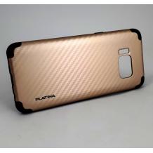 Луксозен твърд гръб PLATINA със силиконов кант за Samsung Galaxy S8 G950 - златист / carbon