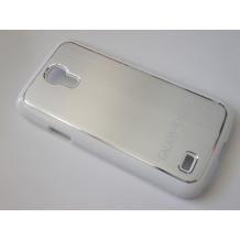 Луксозен заден предпазен твърд гръб / капак / за Samsung Galaxy S4 mini i9190 / i9192 / i9195 - сив с бял кант