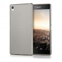 Ултра тънък силиконов калъф / гръб / TPU Ultra Thin за Sony Xperia Z5 Premium - сив / прозрачен