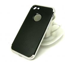Луксозен силиконов калъф / гръб / TPU Apple iPhone 5 / iPhone 5S / iPhone SE  черен / черен кант / carbon