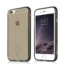 Метален бъмпер / Bumper Baseus Golden Case със силиконов гръб за Apple iPhone 6 / 6s - прозрачен / сив 